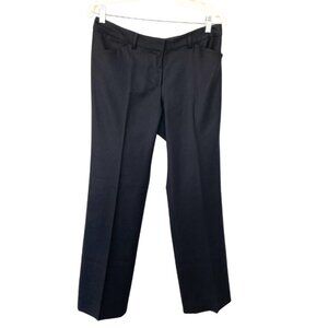Nili Lotan Black Wool Dress Pants Sz 10 Straight Leg Horizontal Front Pockets